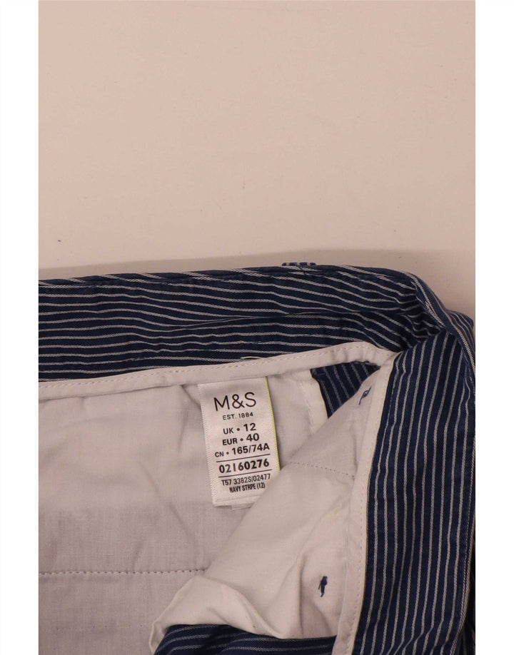 Marks & Spencer Chino-shorts til kvinder UK 12 Medium W32 Blåstribet bomuld