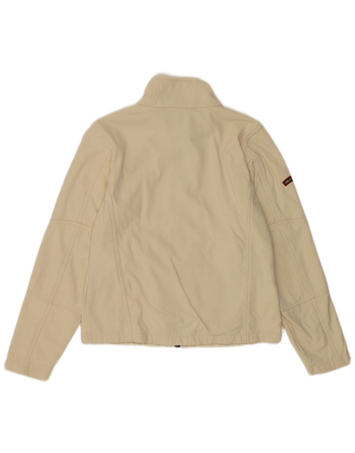 Helly Hansen Womens Tracksuit Top Jacket UK 14 Medium Beige Nylon
