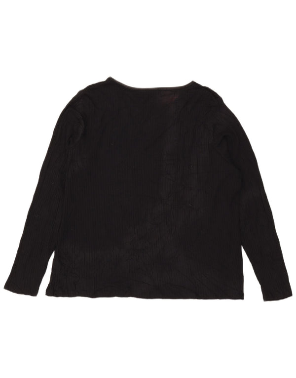 Marks & Spencer Dame Top Langærmet UK 24 4XL Sort Viscose