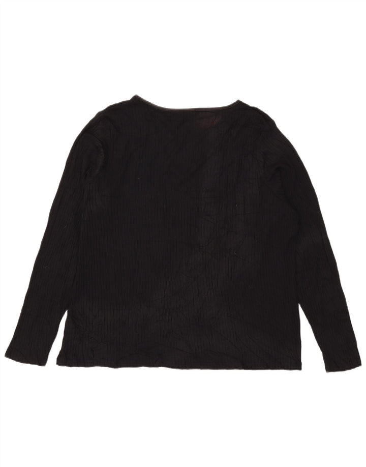 Marks & Spencer Dame Top Langærmet UK 24 4XL Sort Viscose