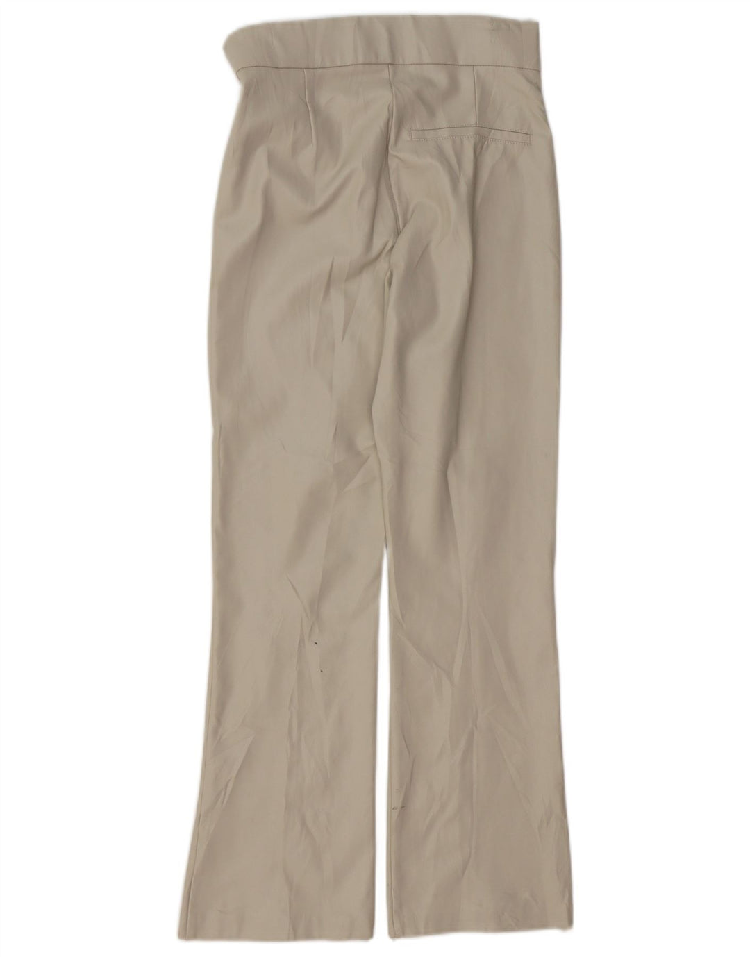 ZARA Dame imiteret læder Bootcut Bukser Small W26 L26 Beige Polyamid