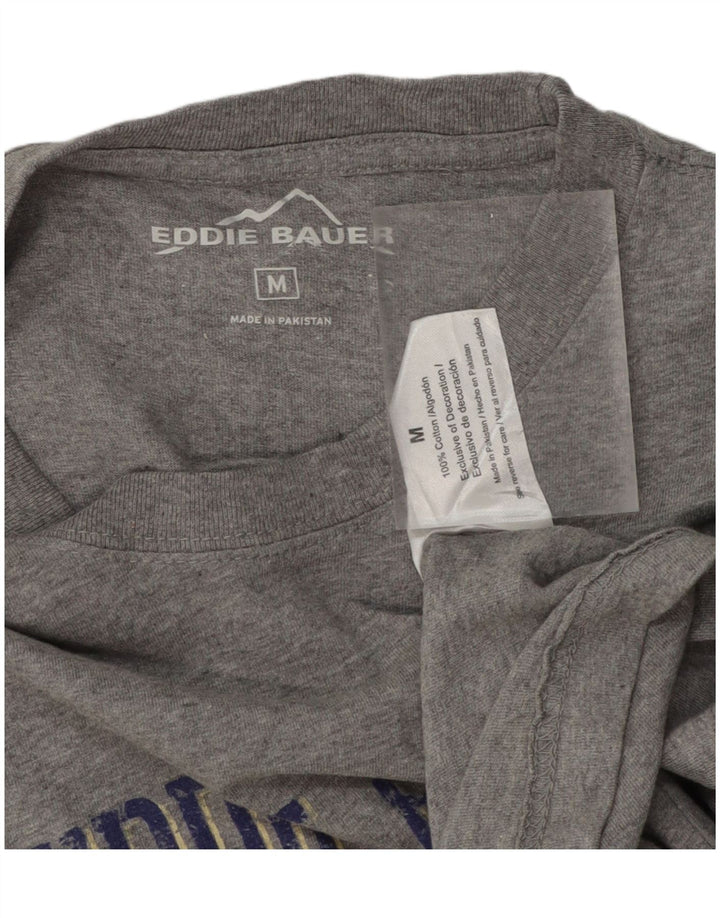 EDDIE BAUER Mens Graphic T-Shirt Top Medium Grey Cotton Vintage Eddie Bauer and Second-Hand Eddie Bauer from Messina Hembry 