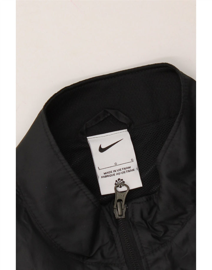 NIKE Mens Graphic Rain Jacket UK 40 Large Black Vintage Nike and Second-Hand Nike from Messina Hembry 