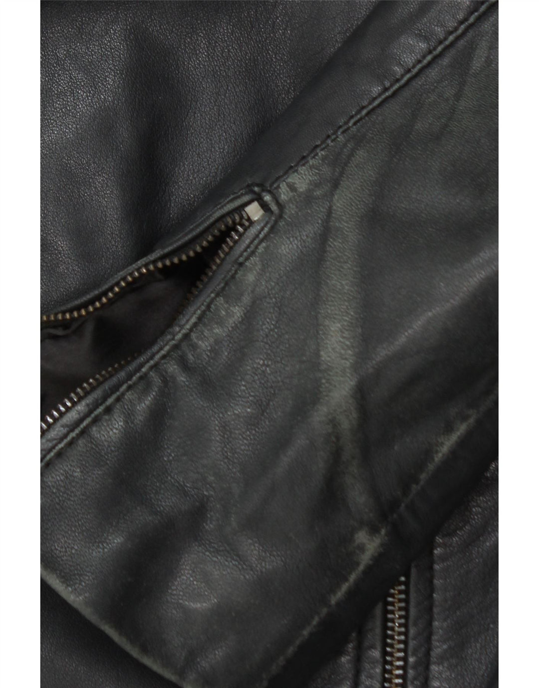 PROMOD Womens Crop Leather Jacket UK 12 Medium Black Leather Vintage Promod and Second-Hand Promod from Messina Hembry 