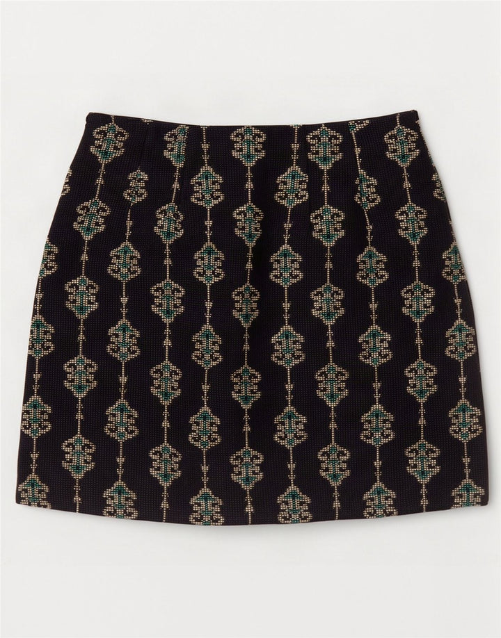 Zara Dame Mini-nederdel XS W24 Marineblå Paisley Polyester