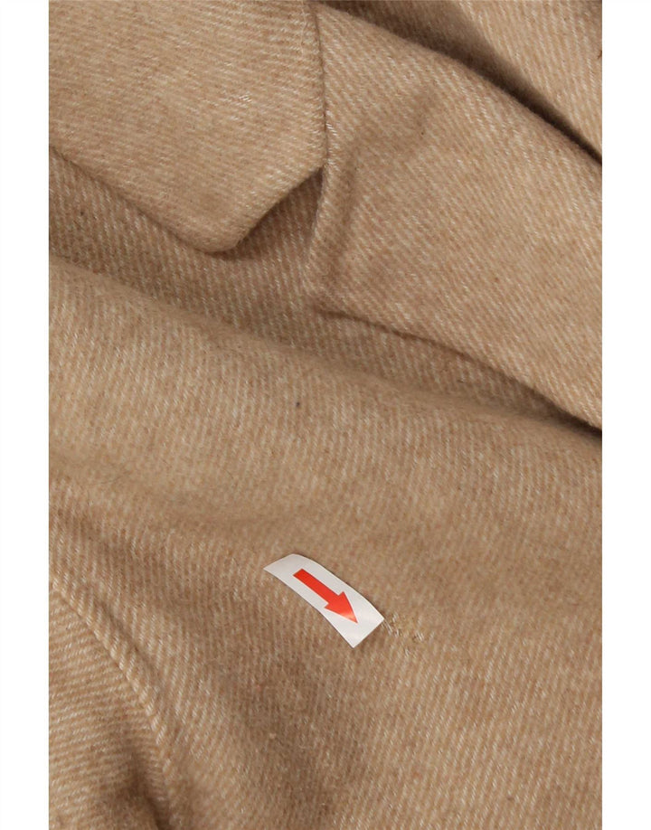 Zara Dame Oversized Overfrakke UK 6 XS Beige Uld