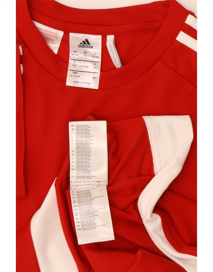 Adidas Boys Climalite T-Shirt Top 13-14 År Rød Polyester