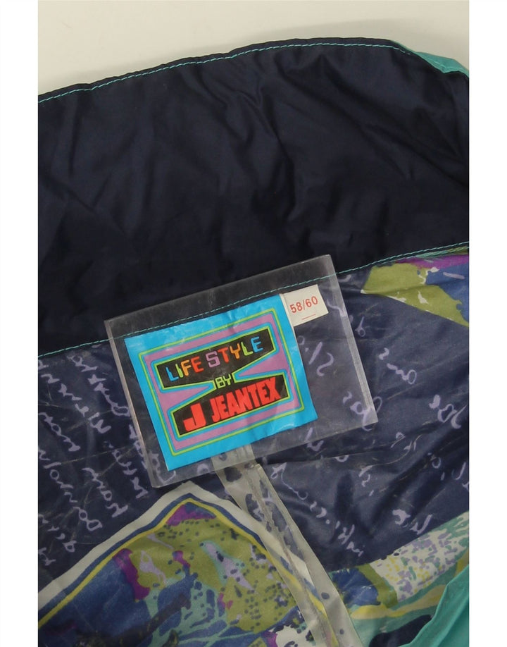 Jeantex Herre Hættetrøje Regnjakke IT 58/60 4XL Marineblå Patchwork