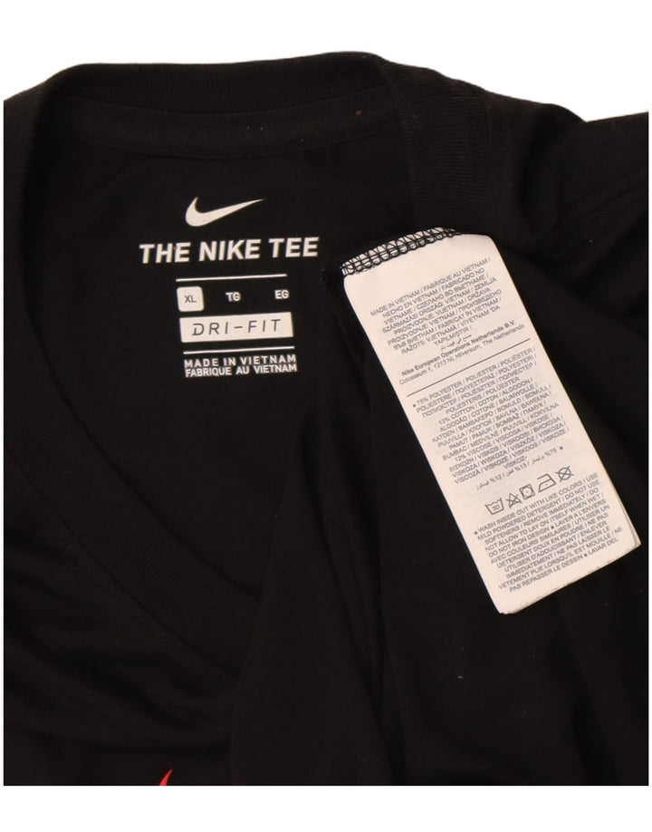 Nike Herre Dri Fit Grafisk T-Shirt Top XL Sort Polyester