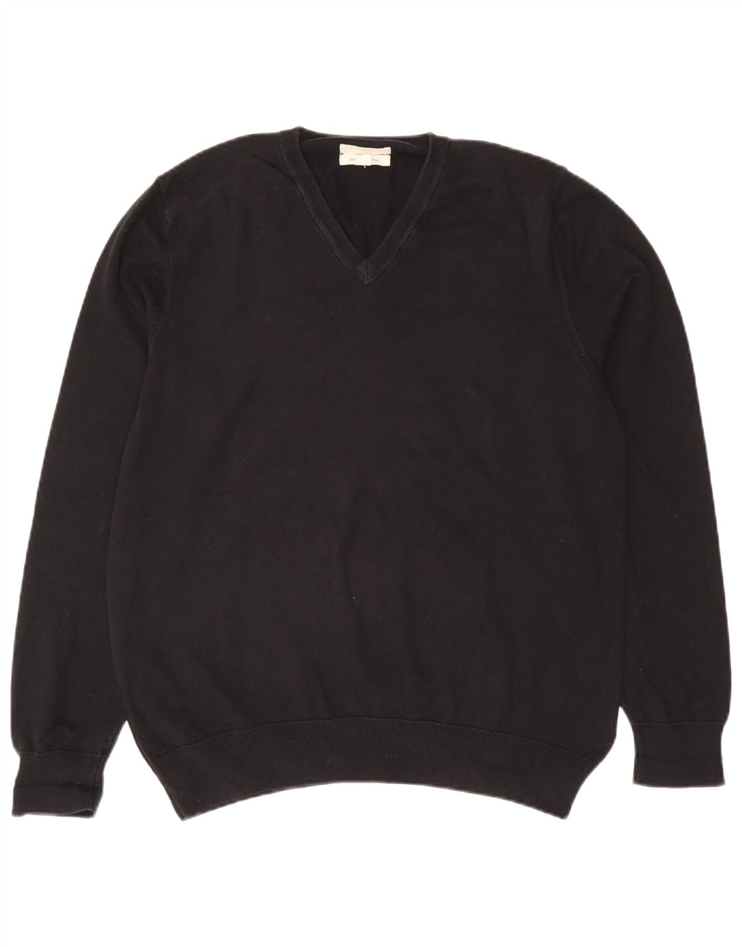 Marks & Spencer Herre V-hals sweater Stor sort bomuld