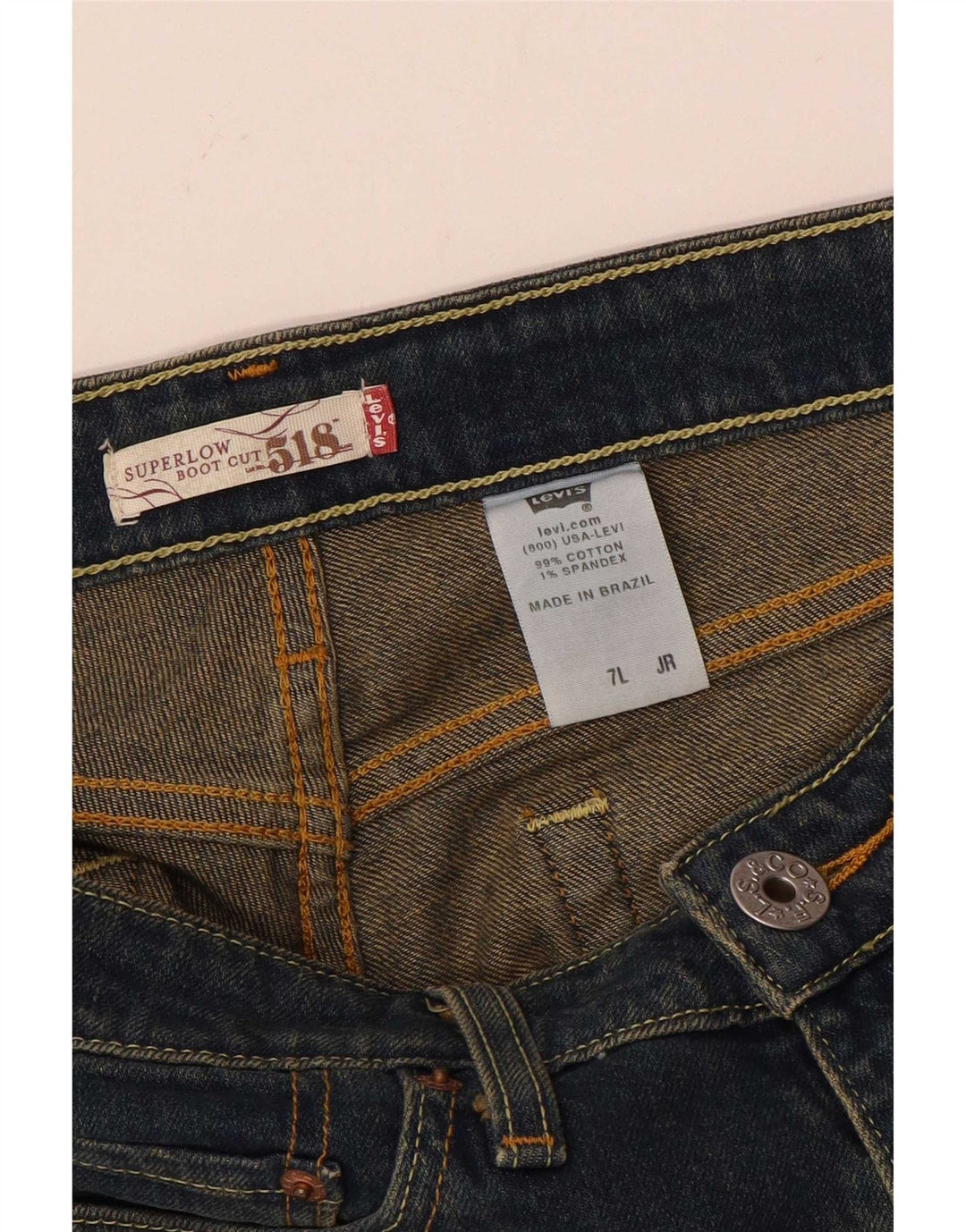 Levi's Dame 518 Super Low Bootcut Jeans US 7 Medium W30 L32 Blå Bomuld