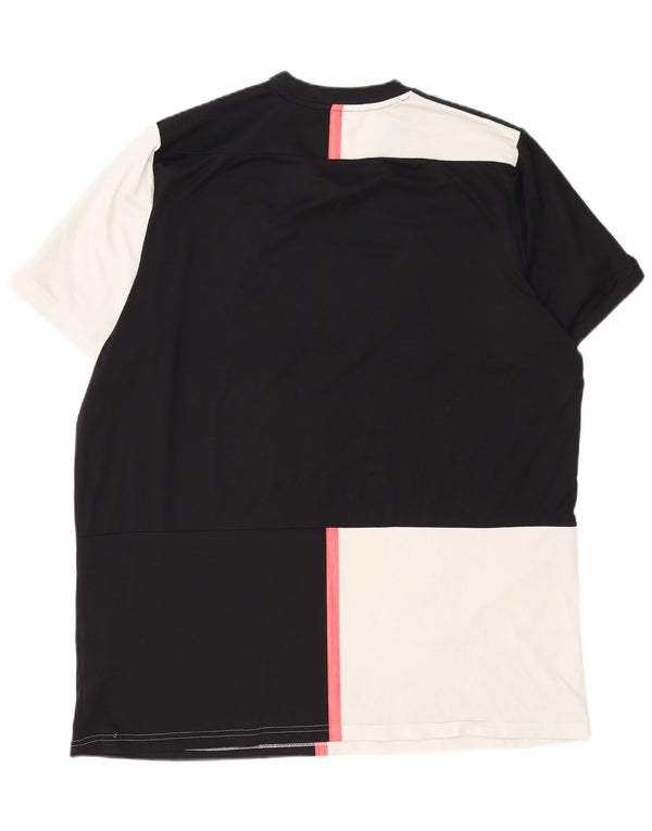 Adidas Herre Juventus Grafisk T-Shirt Top 2XL Sort Colourblock Polyester