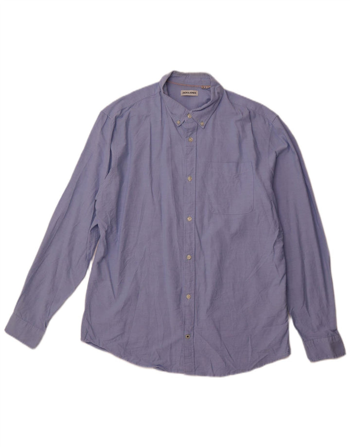 JACK & JONES Herreskjorte XL Blå Bomuld