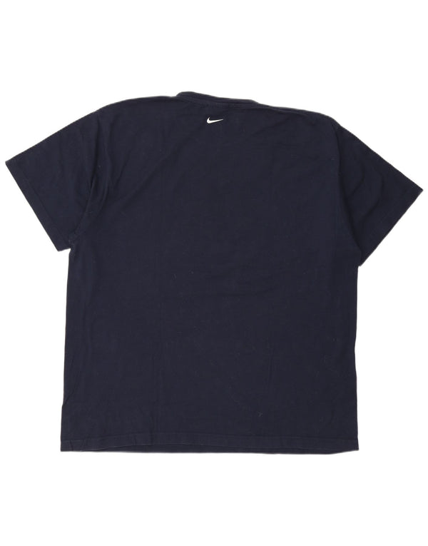 NIKE Mens Graphic T-Shirt Top UK 45/47 XL Navy Blue Cotton