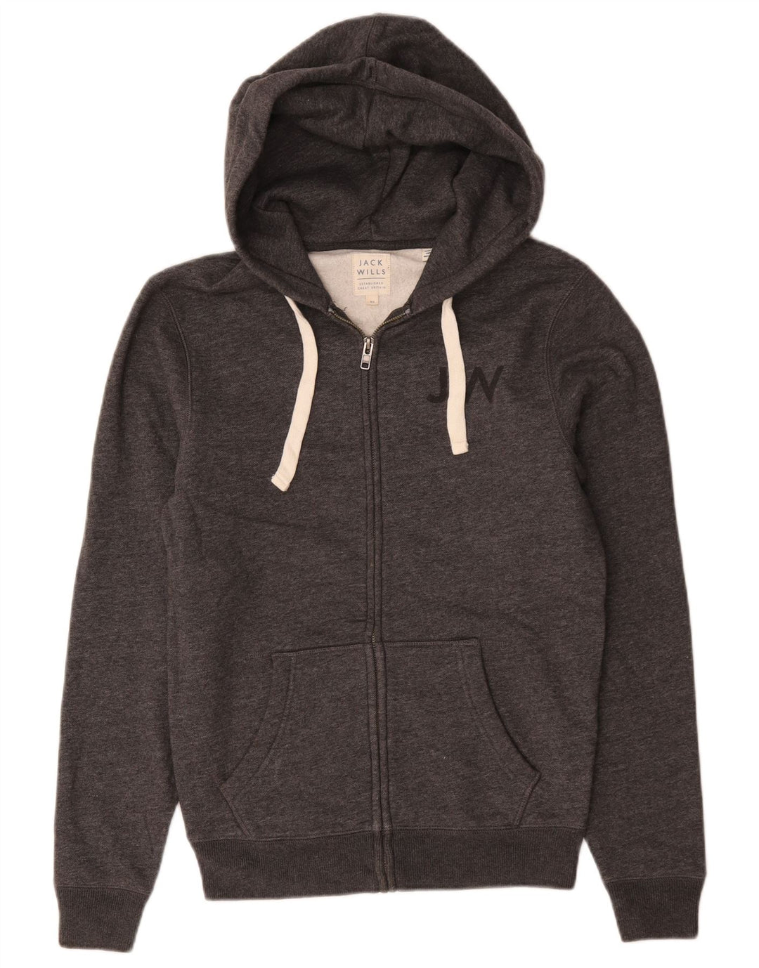 Jack Wills Hættetrøje med lynlås til mænd XS Grå bomuld
