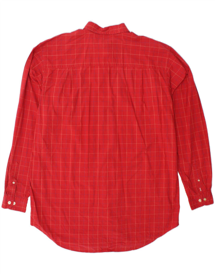 IZOD Mens Shirt Large Red Check Cotton 80s Vintage Izod and Second-Hand Izod from Messina Hembry 