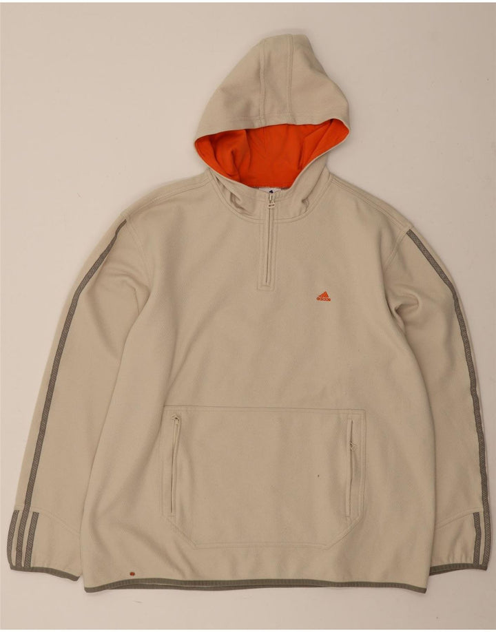 Adidas Hættetrøje med lynlås til mænd XL Beige Polyester