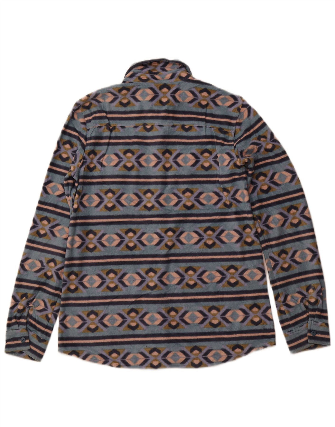 EDDIE BAUER Fleeceskjorte til kvinder UK 12 Medium Blue Fair Isle Polyester