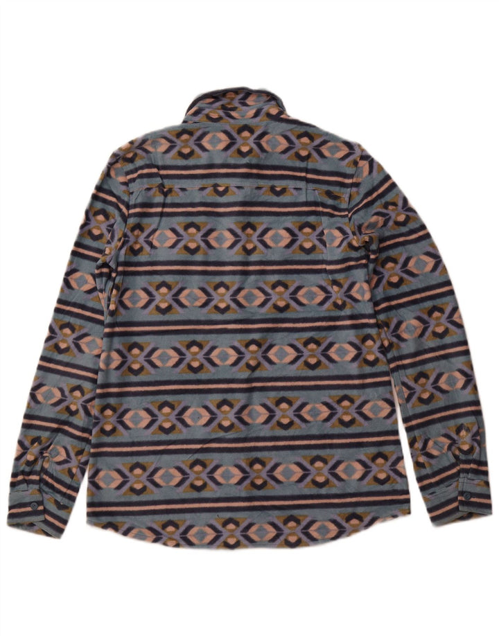 EDDIE BAUER Fleeceskjorte til kvinder UK 12 Medium Blue Fair Isle Polyester