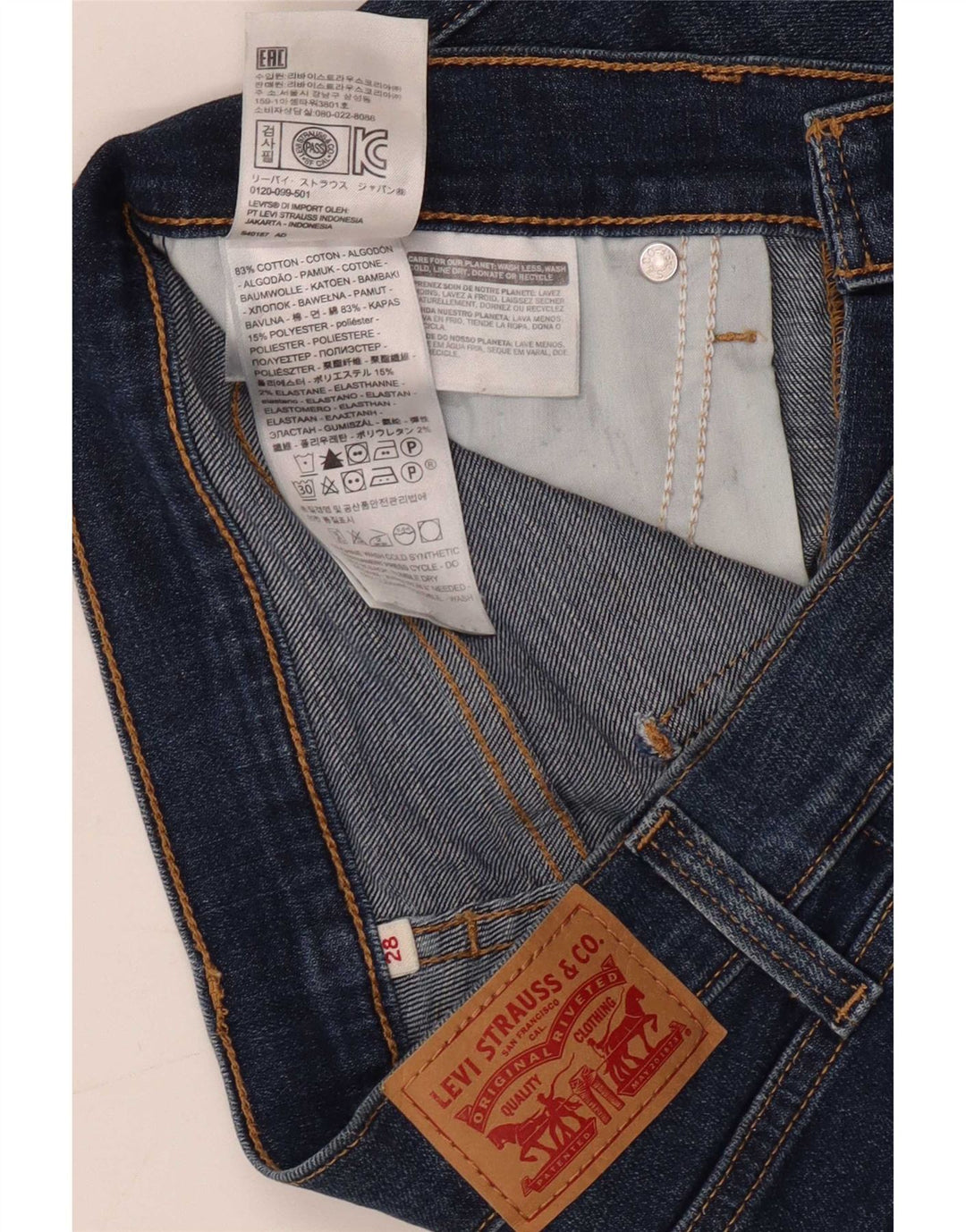 Levi's denimshorts til kvinder W28 mellemblå bomuld