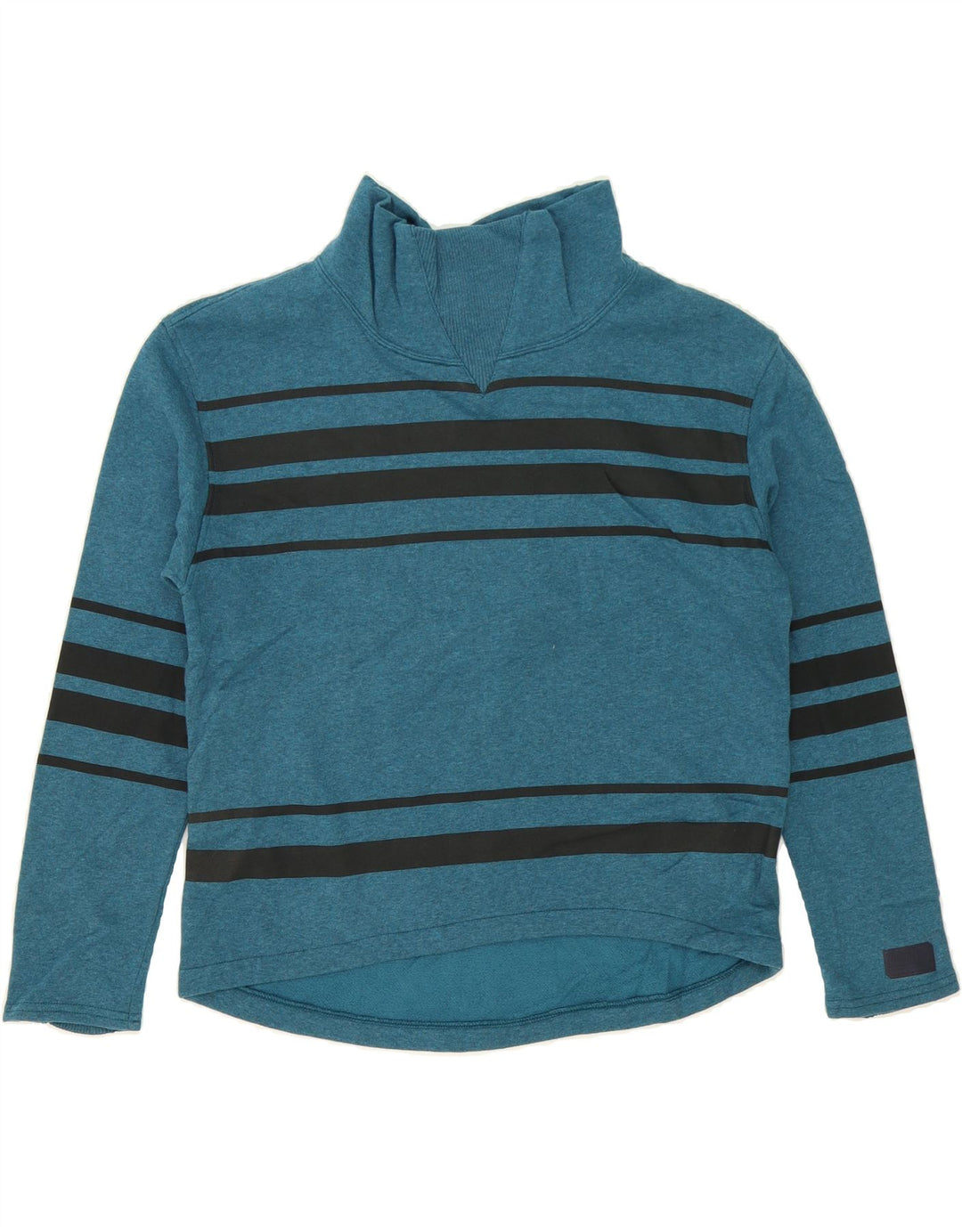 PUMA Womens Sweatshirt Jumper UK 16 Large Blue Striped Cotton Vintage Puma and Second-Hand Puma from Messina Hembry 