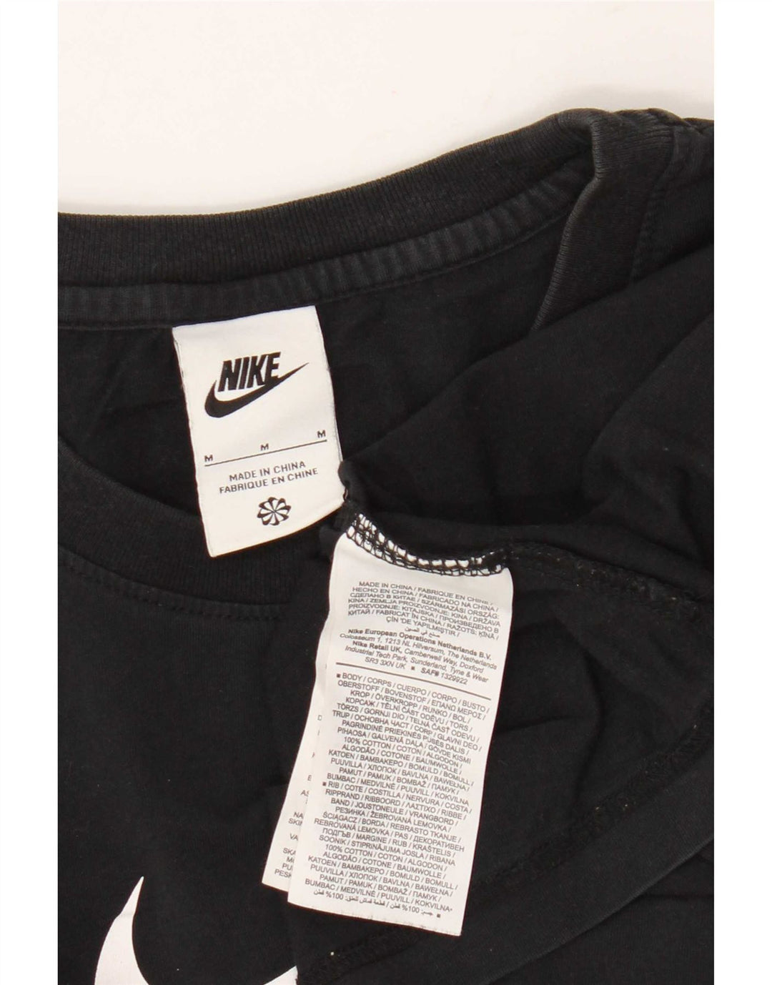 Nike Herre grafisk T-shirt Top Medium Sort Bomuld