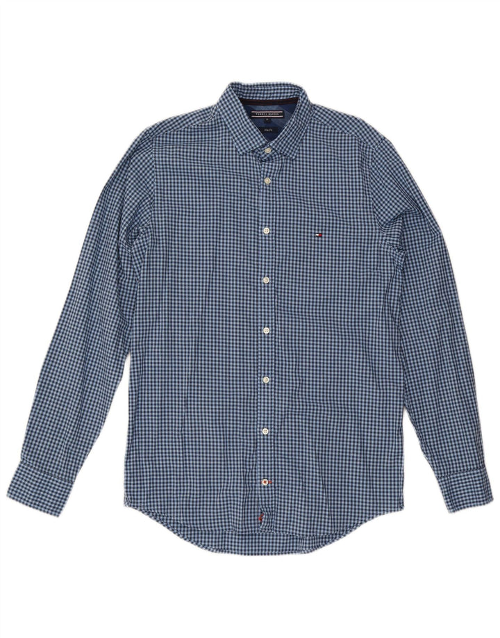 Tommy Hilfiger Herre Slim Fit skjorte Medium Blue Gingham Cotton
