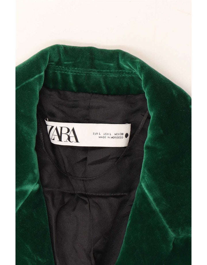 Zara Dame 1 Knap Blazer Jacket UK 16 Large Grøn