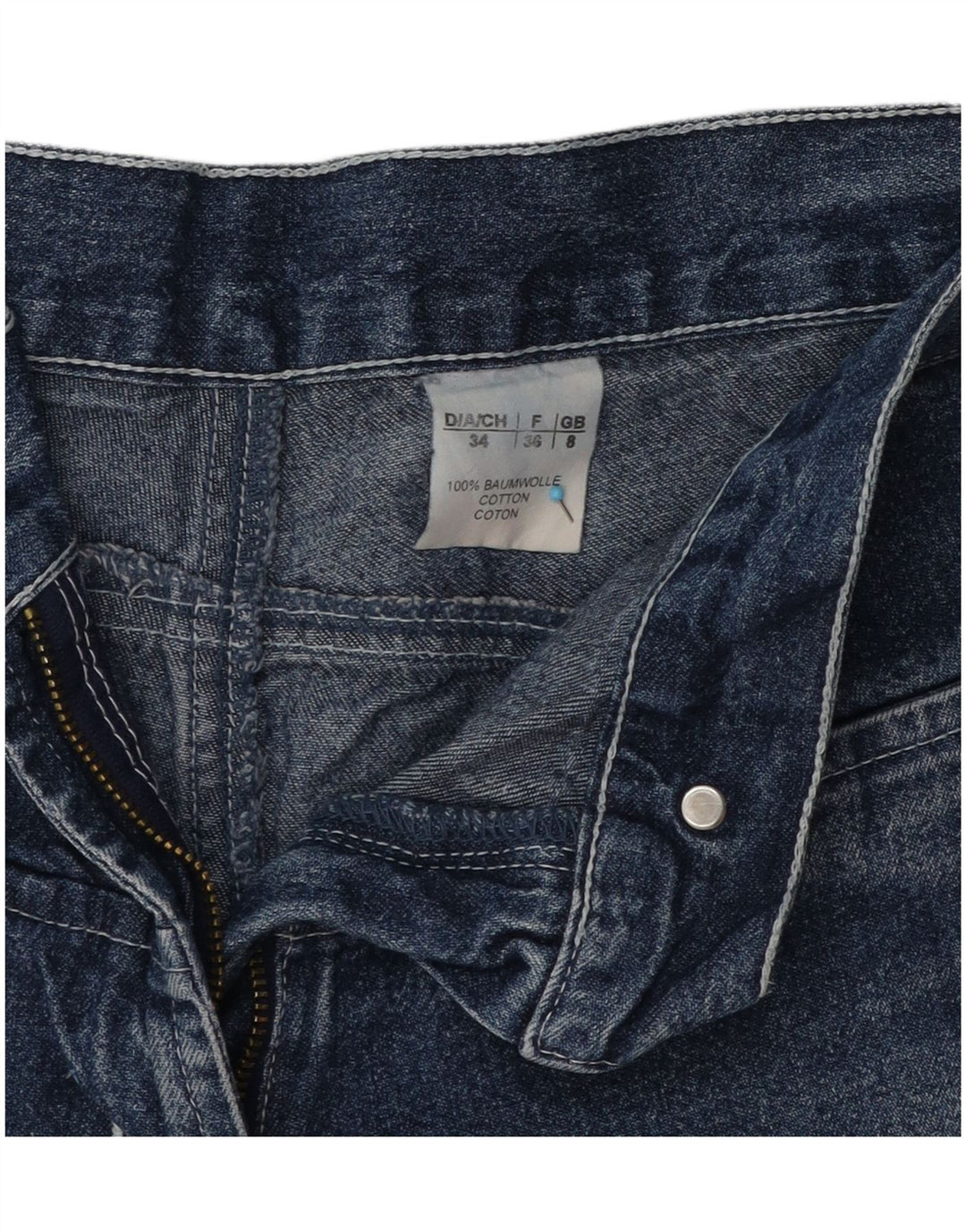 Vintage Dame Flared Jeans UK 8 Small W26 L31 Blue Cotton