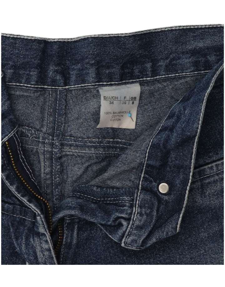 Vintage Dame Flared Jeans UK 8 Small W26 L31 Blue Cotton