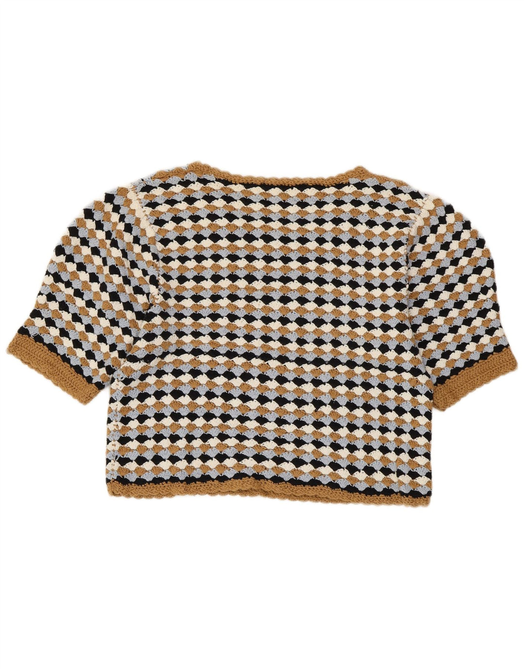 ZARA Womens Crop Boat Neck Jumper Sweater UK 14 Large Multicolor