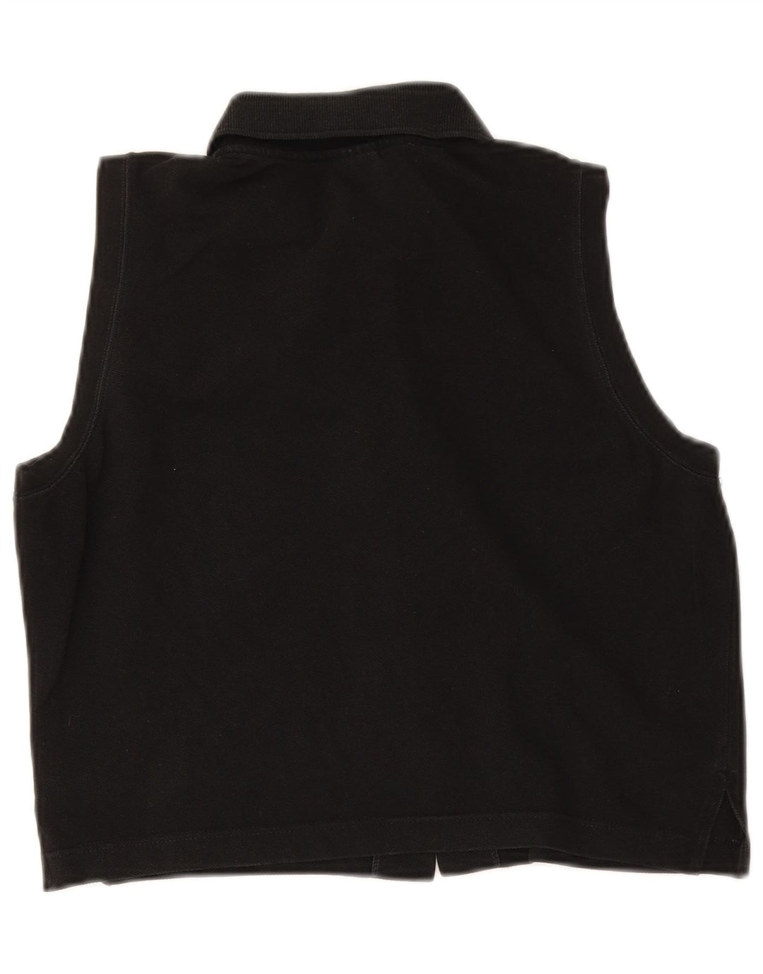 Lacoste Womens Crop ærmeløs skjortebluse Størrelse 44 Large Sort