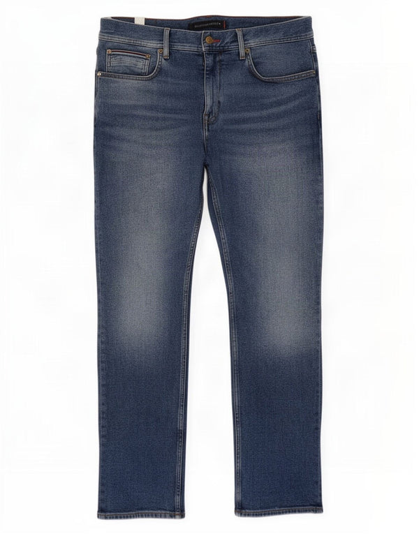 Tommy Hilfiger Herre Denton Straight Jeans W36 L32 Blå Bomuld