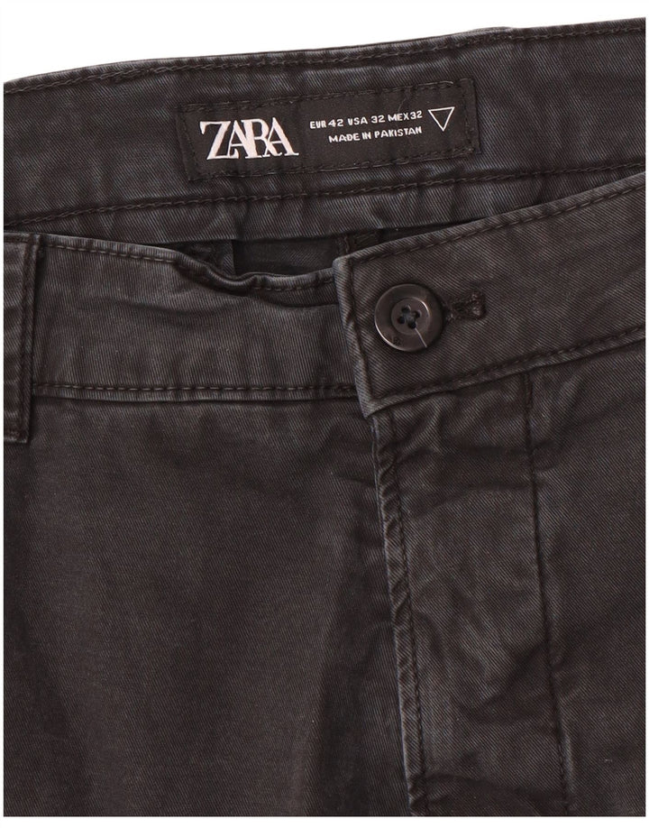 Zara Herre Slim Chino Bukser EU 42 Large W32 L30 Grå