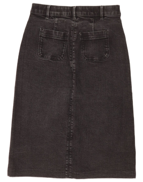 Marks & Spencer Dame denimnederdel UK 10 Small W27 Black Bomuld