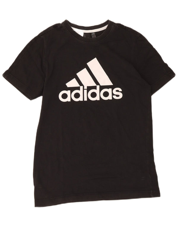 Adidas drenge grafisk t-shirt top 14-15 år sort bomuld
