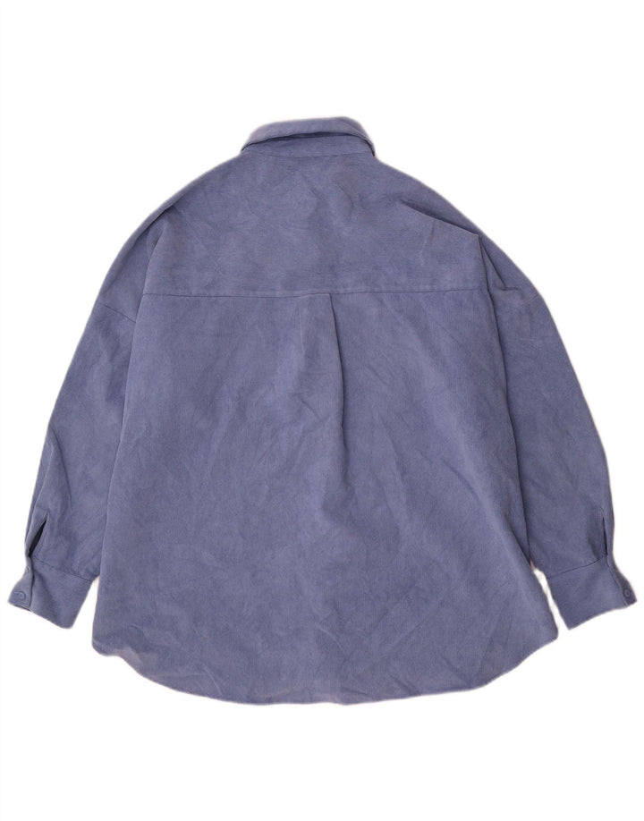Zara Womens Overshirt Oversized skjorte UK 14 Medium Blue Polyester