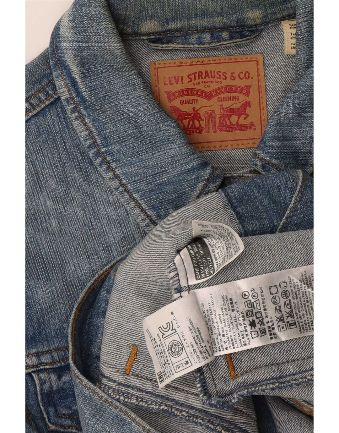 Levi's Dame denimjakke UK 12 Medium Blue Bomuld