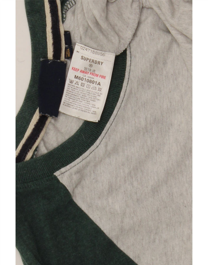 Superdry Herre Top Langærmet Medium Grey Colourblock Bomuld