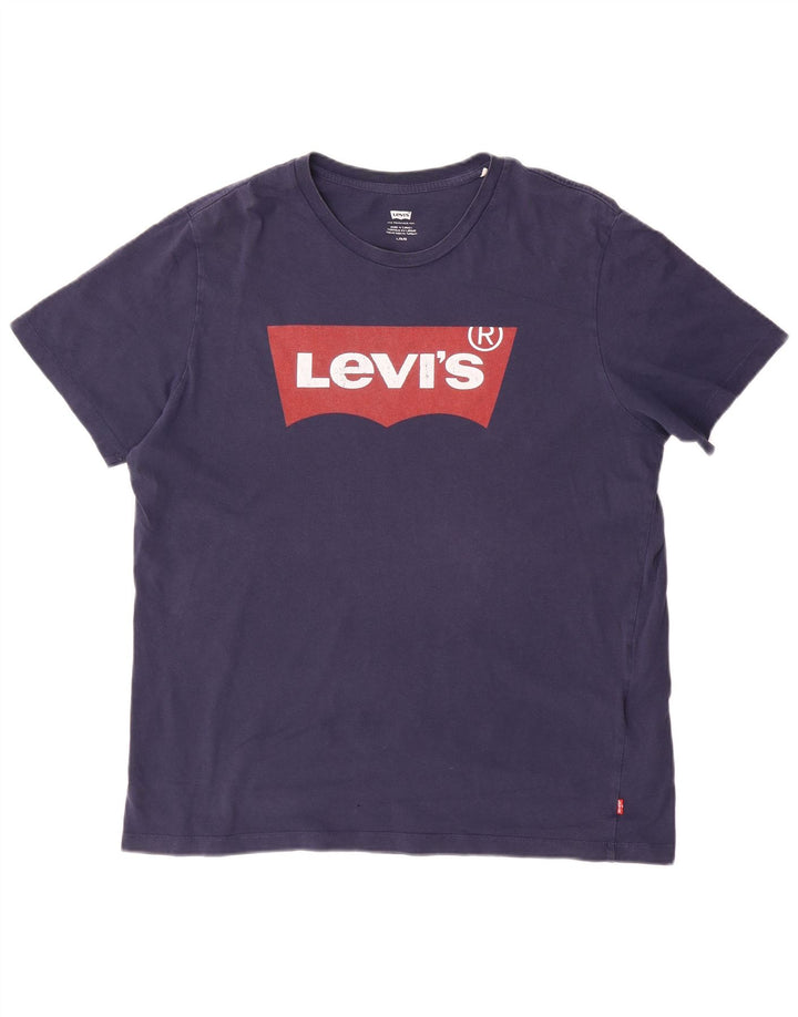 Levi's Herre grafisk T-shirt Top Stor marineblå bomuld