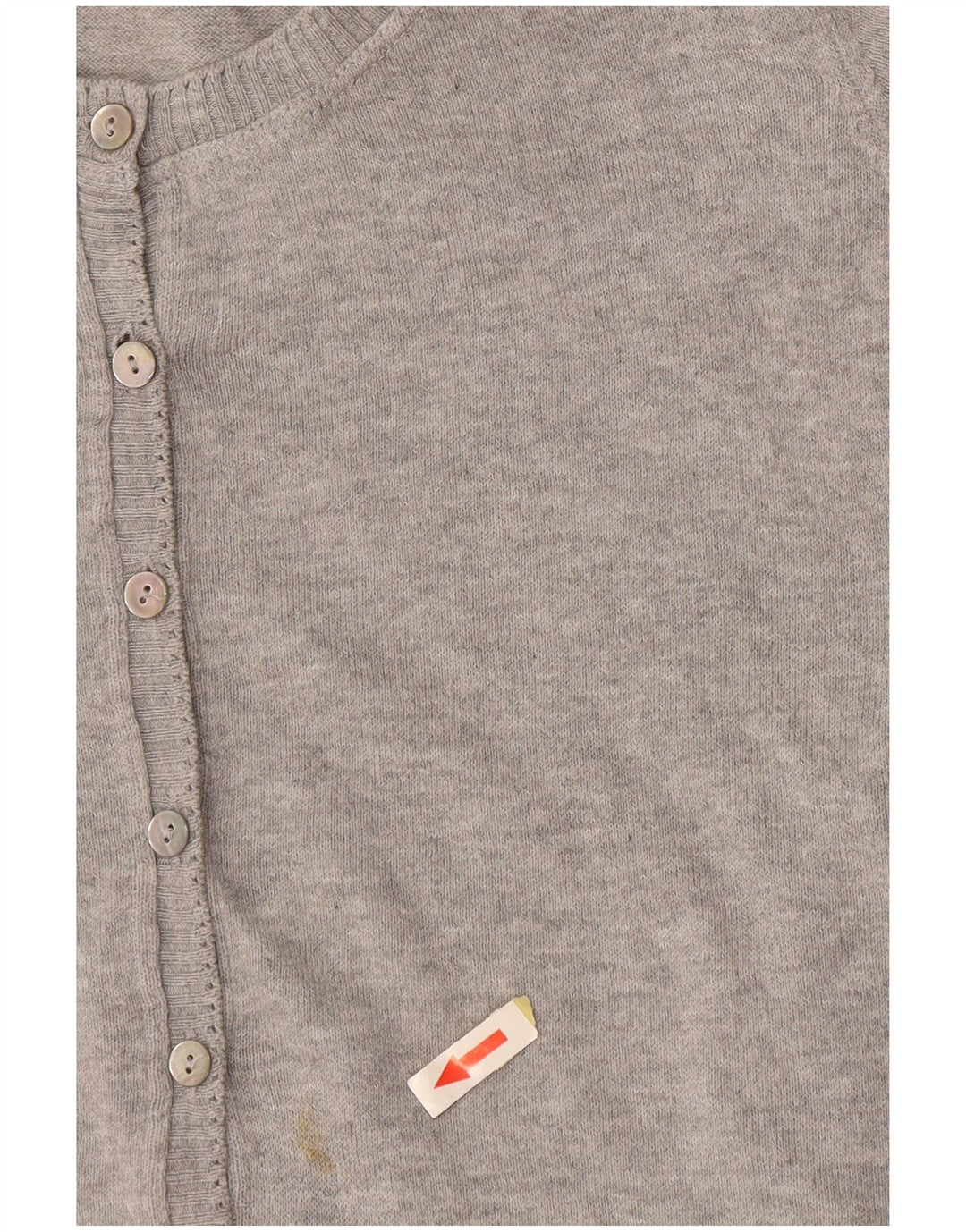 BENETTON Kortærmet cardigantrøje til kvinder UK 12 Medium Grå Flecked