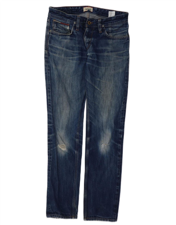 Tommy Hilfiger Herre Distressed Slim Jeans W30 L32 Blå Bomuld