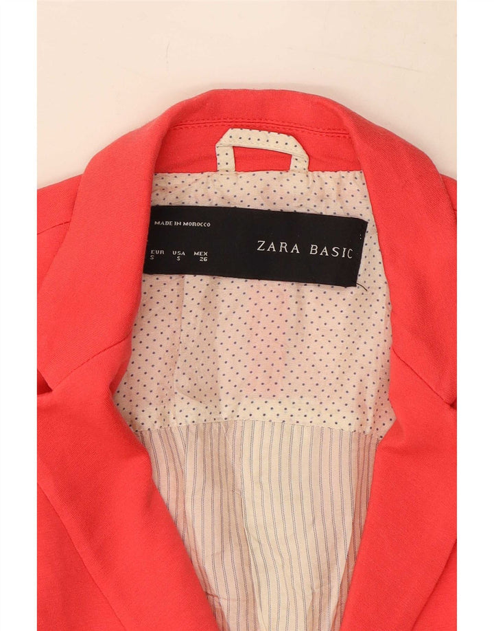 Zara Dame 1 Knap Blazer Jacket UK 10 Lille Rød