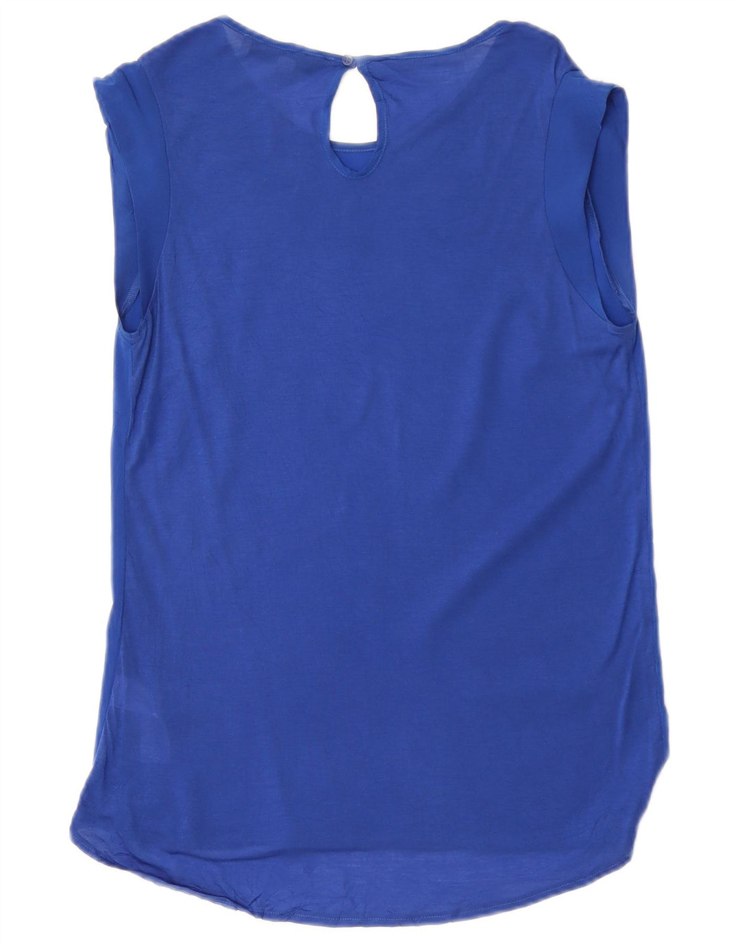 French Connection Dame ærmeløs bluse Top UK 10 Small Blue Polyester