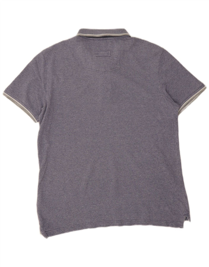 Fat Face Herre Polo Shirt Stor Blå Bomuld
