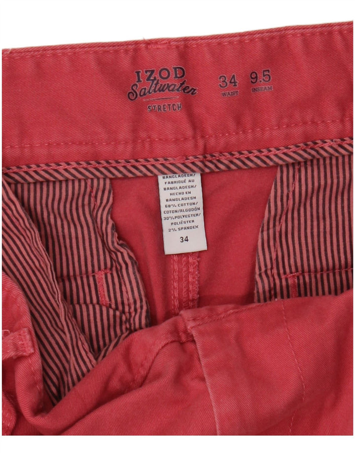 Izod Herre Salt Water Chino Shorts W34 Large Pink Bomuld