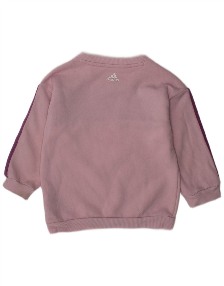 ADIDAS grafisk sweatshirt til babypiger 9-12 måneder Pink Colourblock