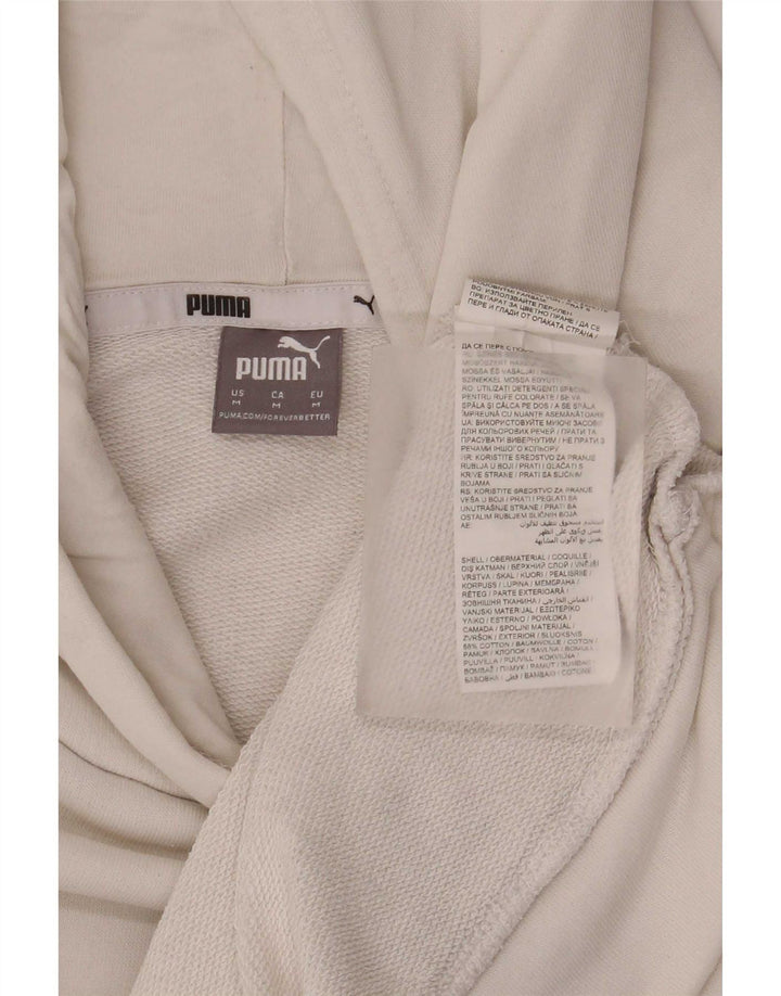 Puma Dame Grafisk Oversized Hoodie Jumper UK 14 Medium White Bomuld