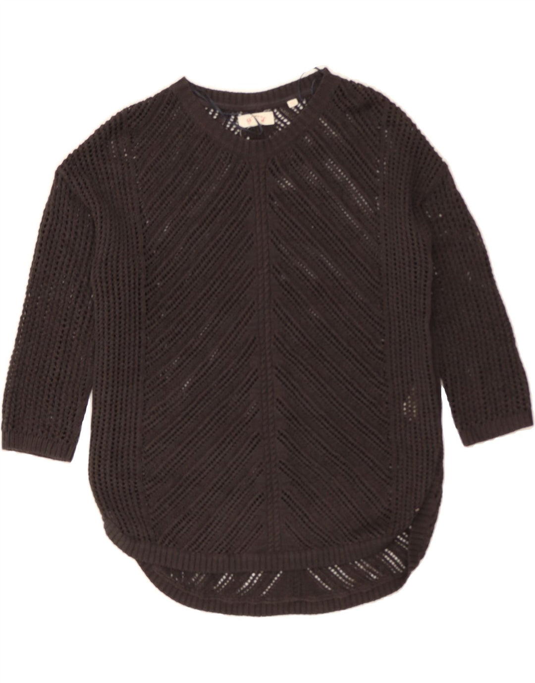 FAT FACE Womens 3/4 Sleeve Crew Neck Jumper Sweater EU 42 Large Grey Vintage Fat Face and Second-Hand Fat Face from Messina Hembry 