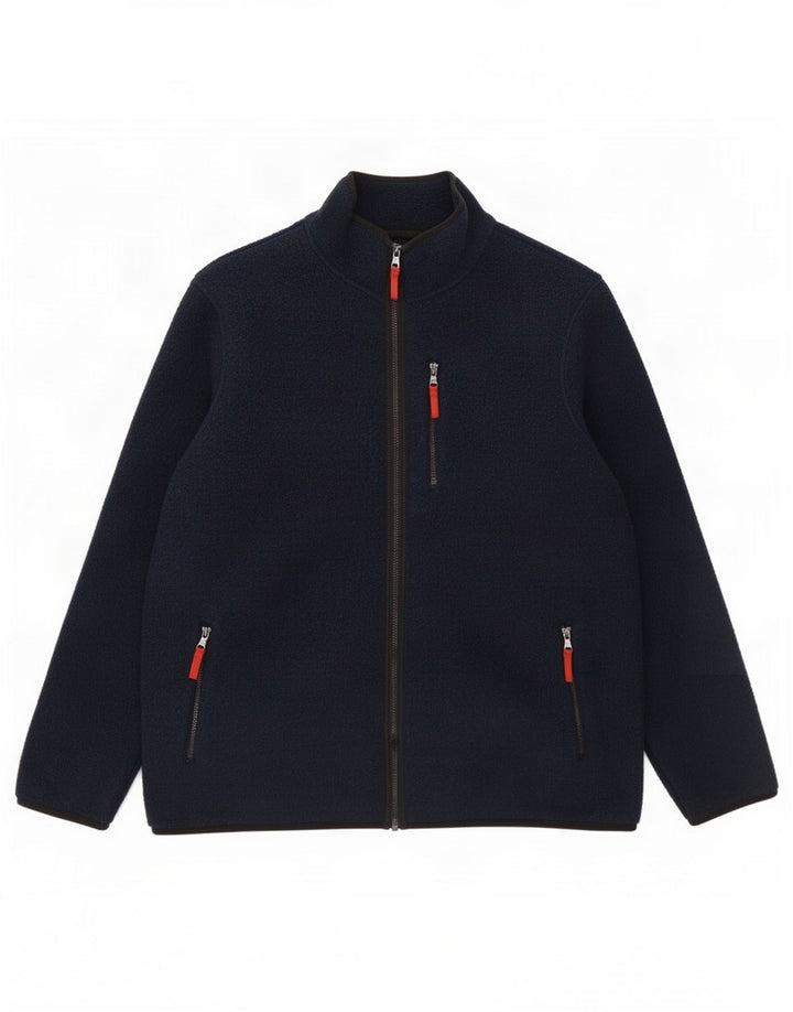 Marks & Spencer Fleecejakke til mænd UK 46 3XL Navy Blue Polyester